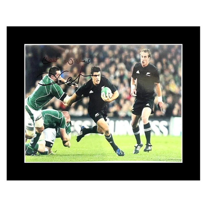 Signed Dan Carter Photo Display - 12x10 All Blacks Icon