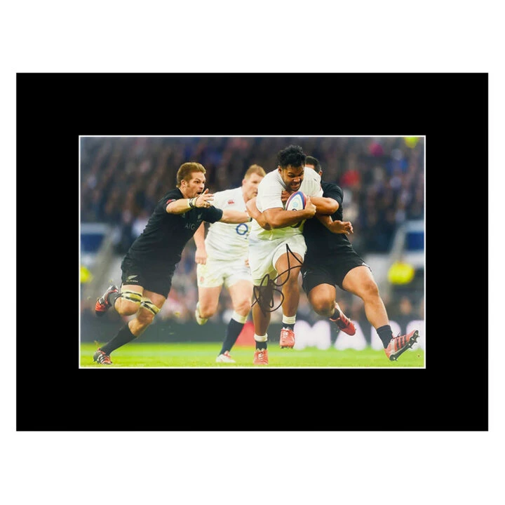 Signed Billy Vunipola Photo Display - 16x12 England Rugby Autograph