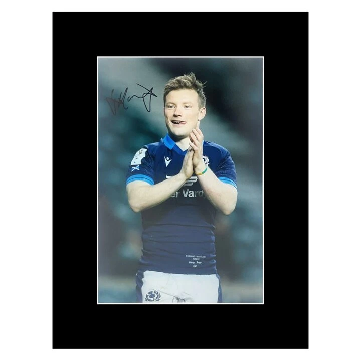 Signed George Horne Photo Display - 16x12 Scotland Rugby Icon