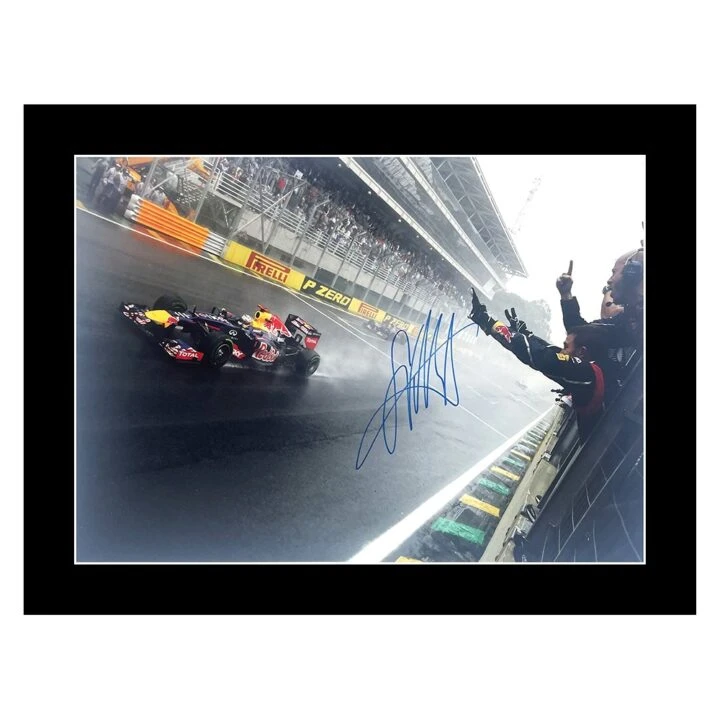 Signed Sebastian Vettel Large Framed Poster Photo - F1 World Champion 2013