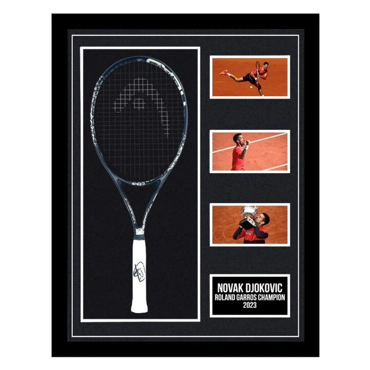 Signed Novak Djokovic Framed Racket - Roland-Garros Champion 2023