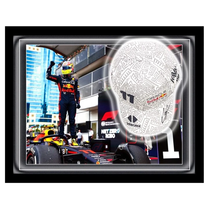 Signed Sergio Perez Cap Framed Dome - Azerbaijan Grand Prix Winner 2023