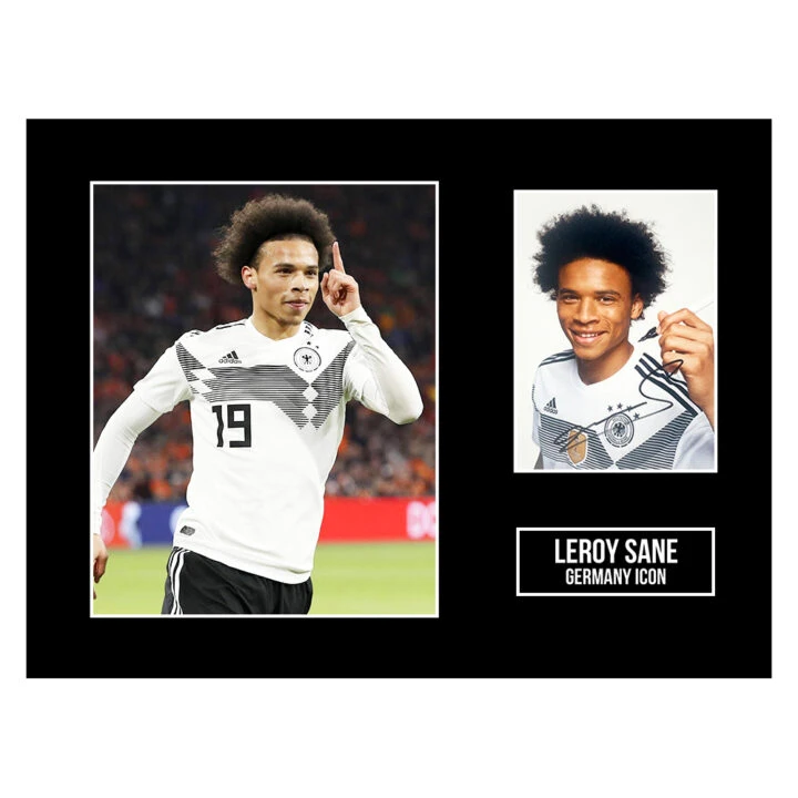 Signed Leroy Sane Photo Display - 16x12 Germany Icon