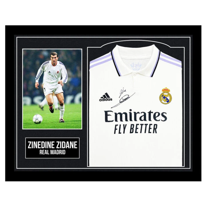 Framed Zinedine Zidane Signed Shirt - Real Madrid Autograph