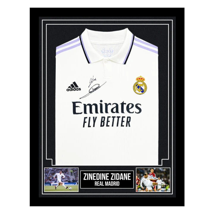 Signed Zinedine Zidane Framed Shirt - Real Madrid Autograph