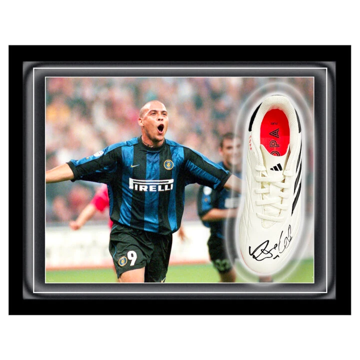 Signed Ronaldo Boot Framed Dome - Inter Milan Icon