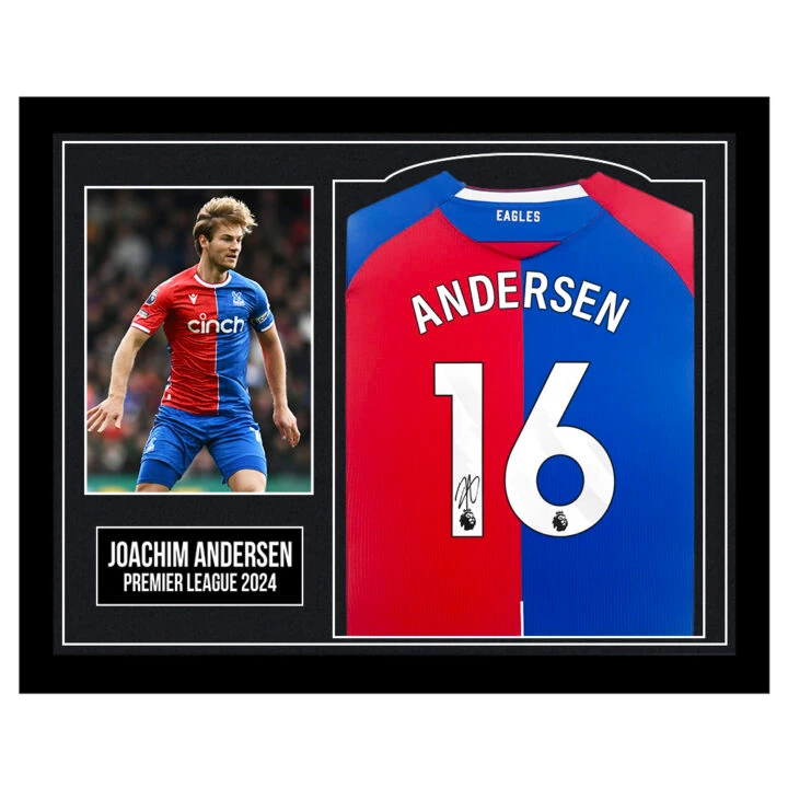 Framed Joachim Andersen Signed Shirt - Premier League 2024