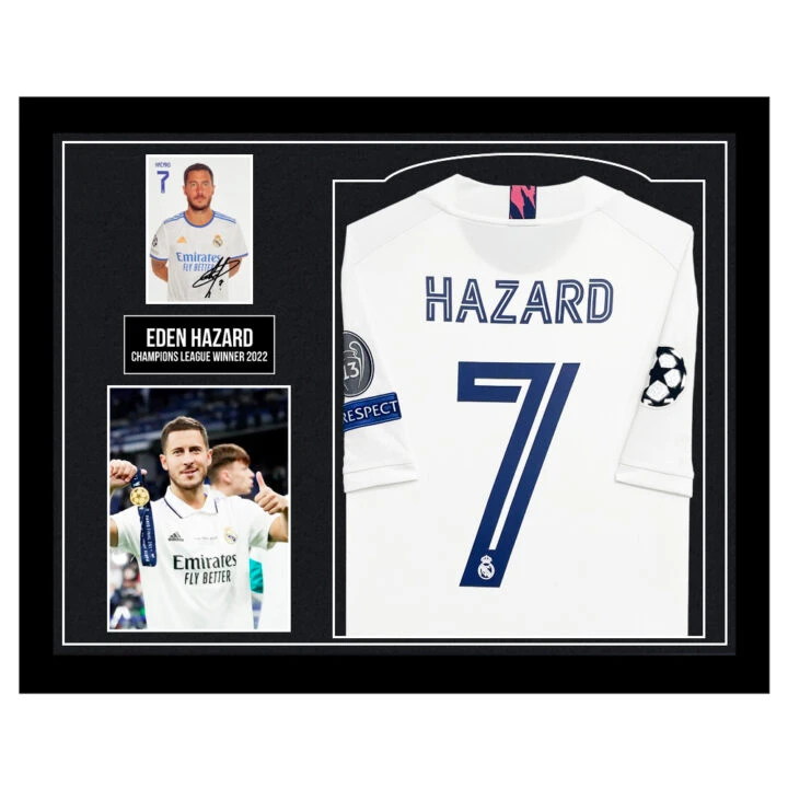 Signed Eden Hazard Framed Display Shirt - Champions League Winner 2022