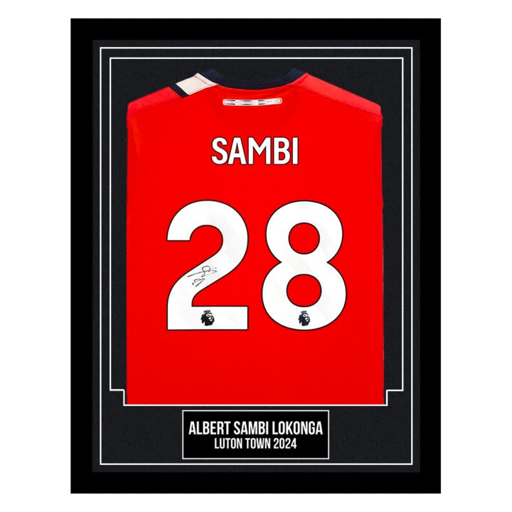 Albert Sambi Lokonga Signed Framed Shirt - Luton Town 2024