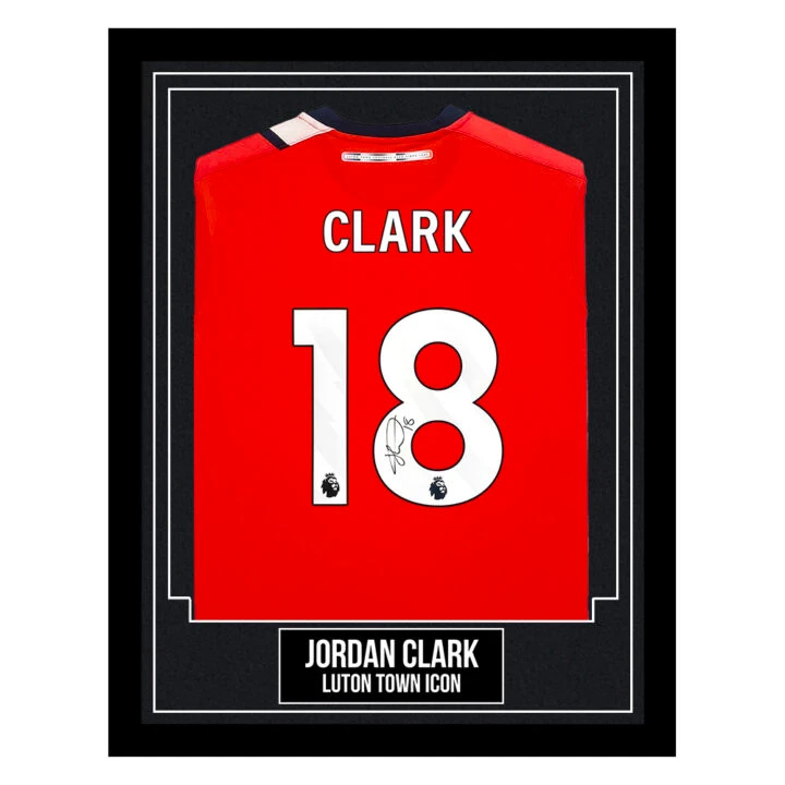 Jordan Clark Signed Framed Shirt - Luton Town Icon