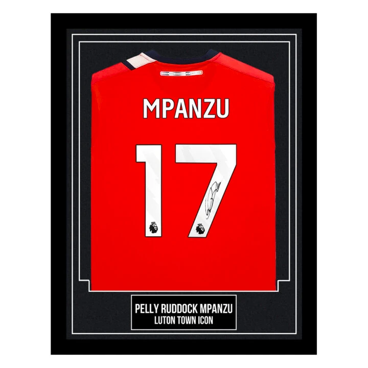 Pelly Ruddock Mpanzu Signed Framed Shirt - Luton Town Icon