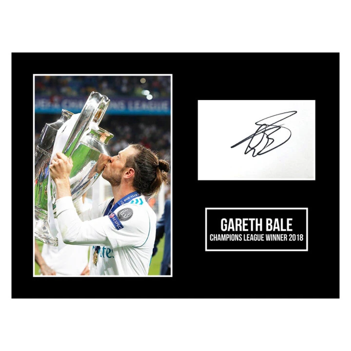 Signed Gareth Bale Photo Display 16x12 - Champions League Winner 2018