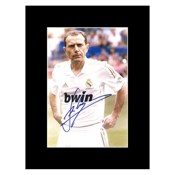 Signed Emilio Butragueno Photo Display 16x12 - Real Madrid CF Icon