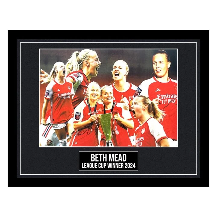 Signed Beth Mead Large Framed Photo Display - Women's League Cup Winner 2024