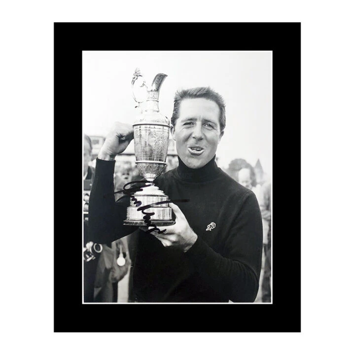 Signed Gary Player Photo Display 12x10 - The Open Champion 1968