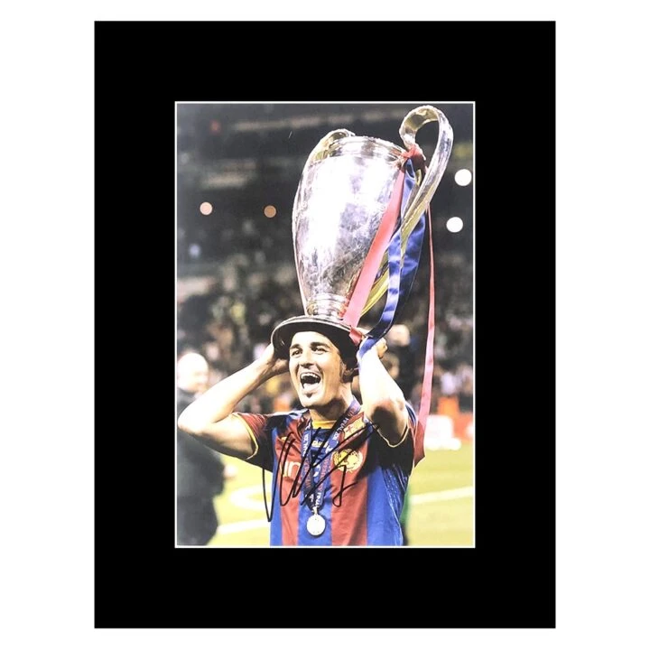 Signed David Villa Photo Display 16x12 - Champions League Winner 2011