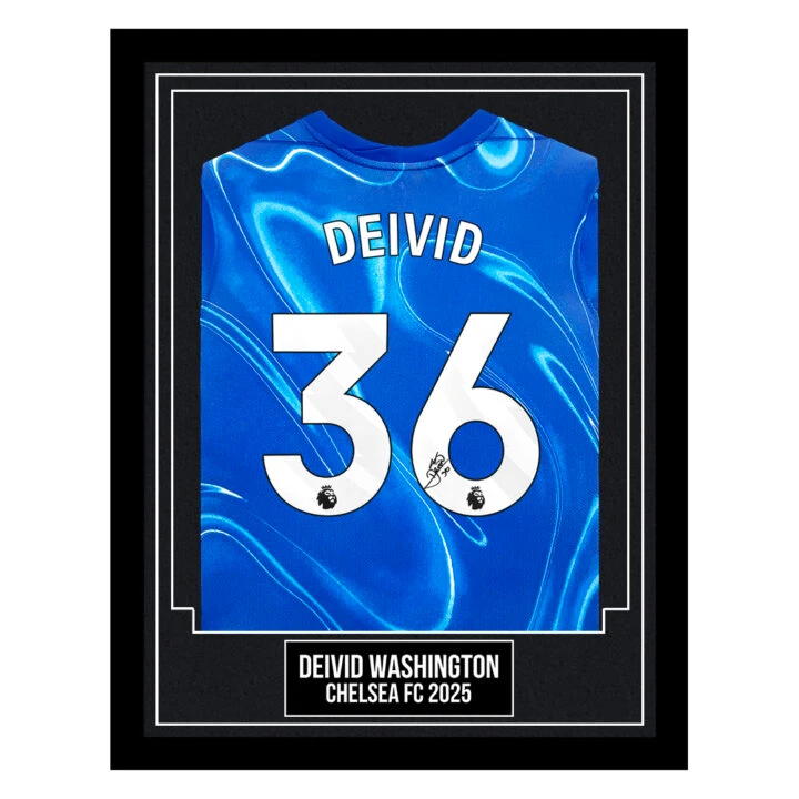 Deivid Washington Signed Framed Shirt - Chelsea FC 2025