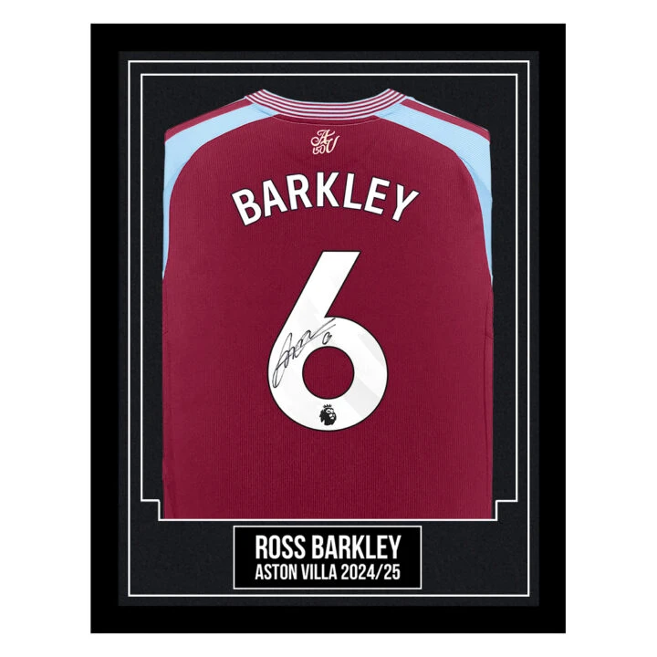 Ross Barkley Signed Framed Shirt - Aston Villa 2024/25