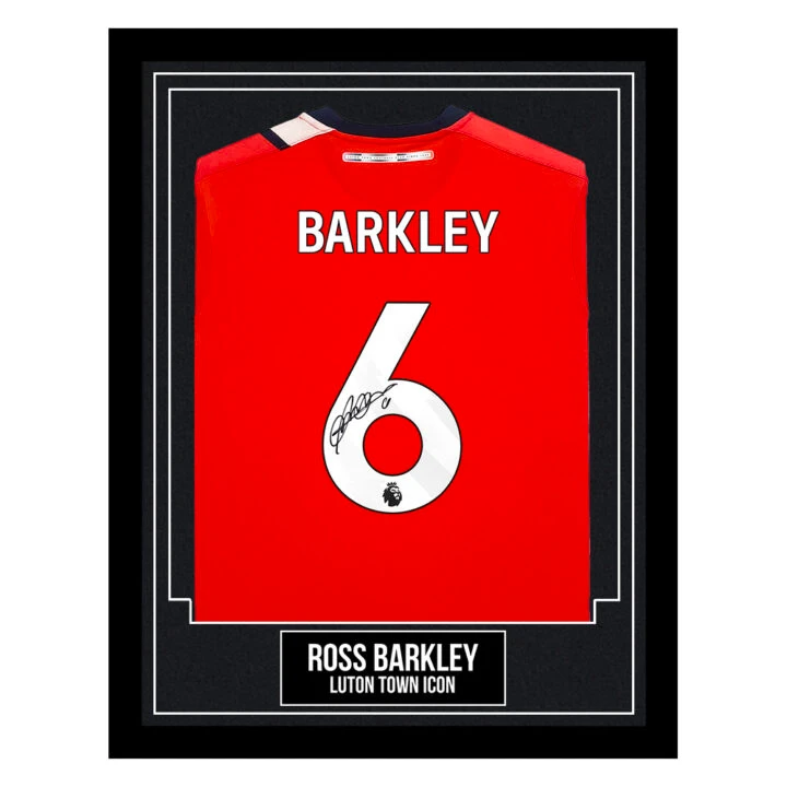 Ross Barkley Signed Framed Shirt - Luton Town Icon