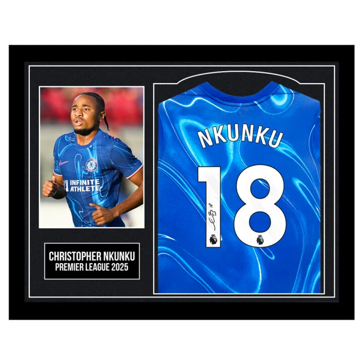 Framed Christopher Nkunku Signed Shirt - Premier League 2025