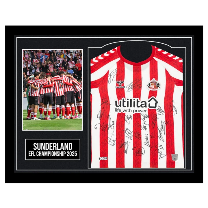 Framed Sunderland Signed Shirt - EFL Championship 2025