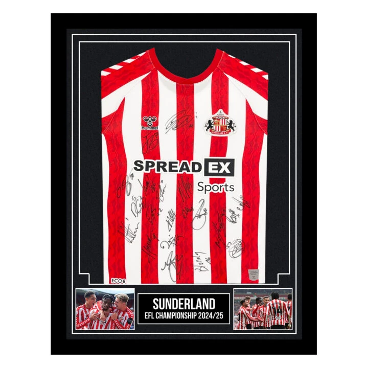 Signed Sunderland Framed Shirt - EFL Championship 2024/25