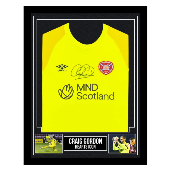 Signed Craig Gordon Framed Shirt - Hearts Icon