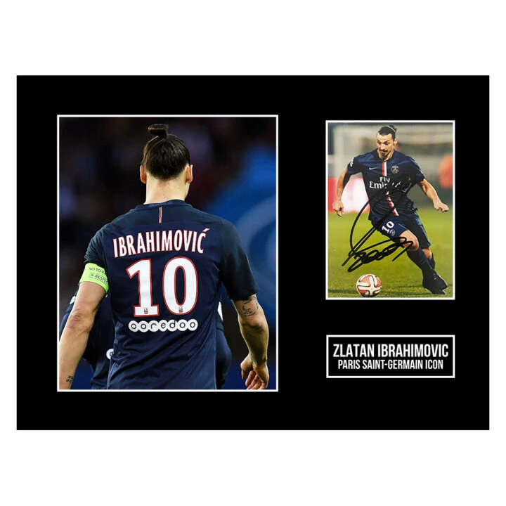 Signed Zlatan Ibrahimovic Photo Display 16x12 - Paris Saint-Germain Icon