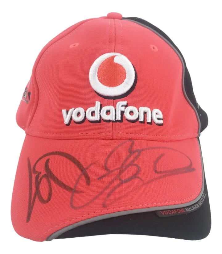 Signed Lewis Hamilton & Jenson Button Cap - F1 World Champions