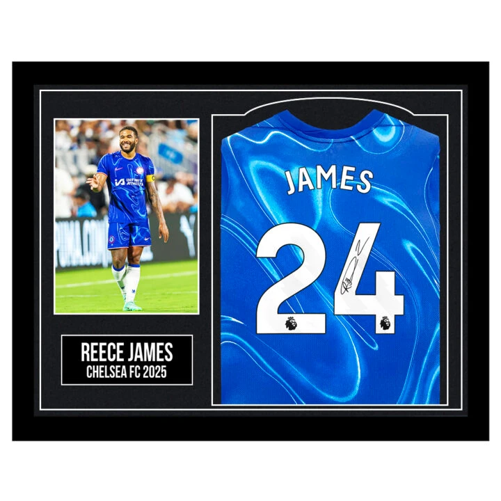 Framed Reece James Signed Shirt - Chelsea FC 2025