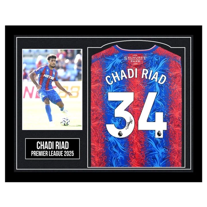 Framed Chadi Riad Signed Shirt - Premier League 2025